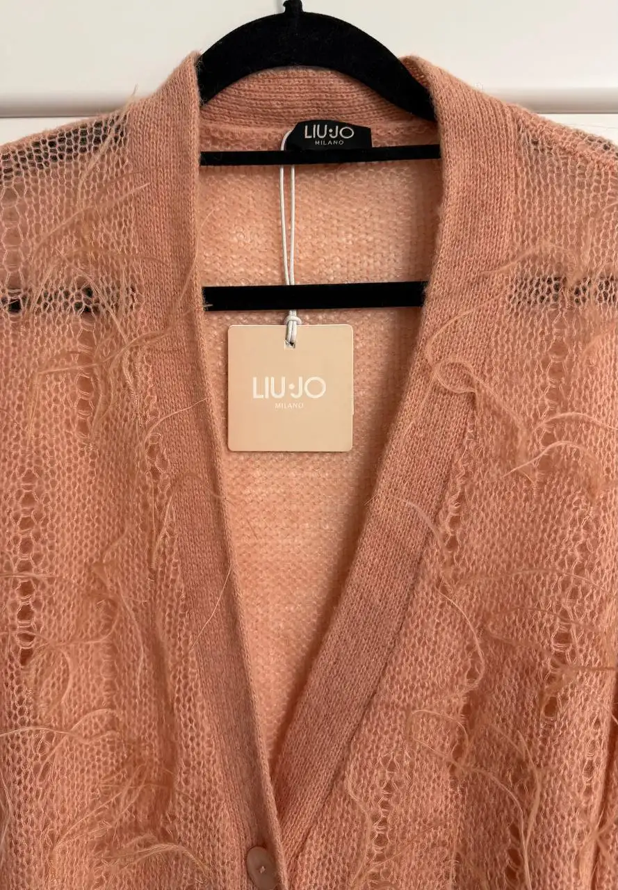 Кардиган Liu Jo с перьями, пыльная роза, размер XS - Верхняя одежда (Одежда) в Химки