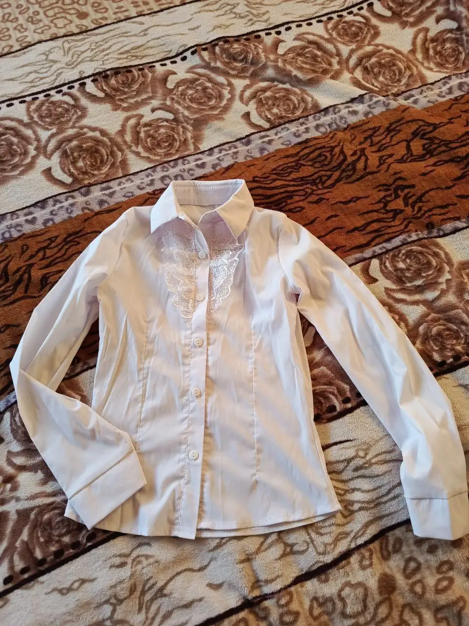 Блузка для девочки школьная белая размер 146-152 - Детская одежда (Одежда) в Химки