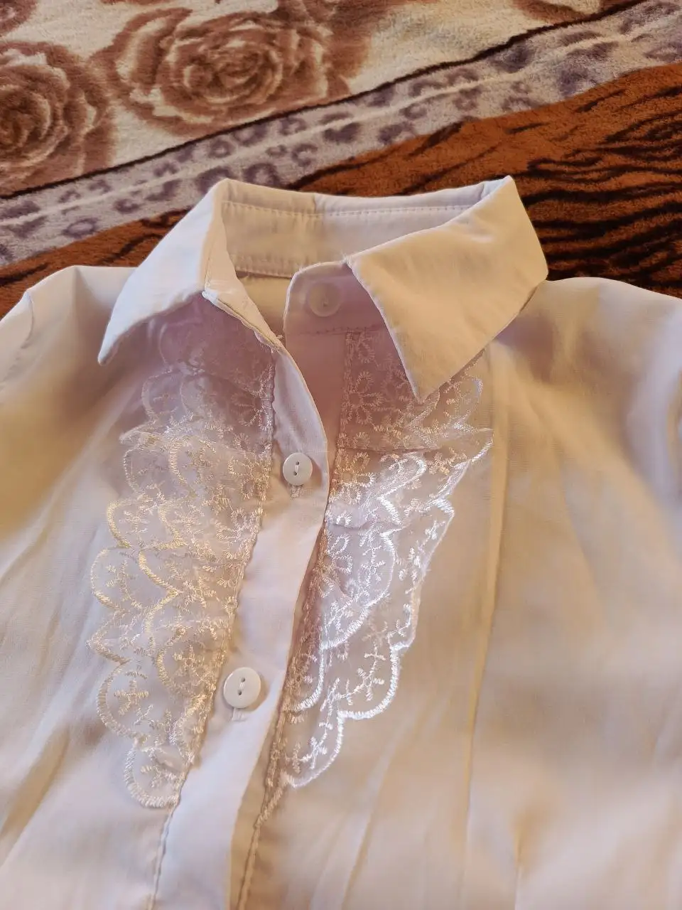 Блузка для девочки школьная белая размер 146-152 - Детская одежда (Одежда) в Химки