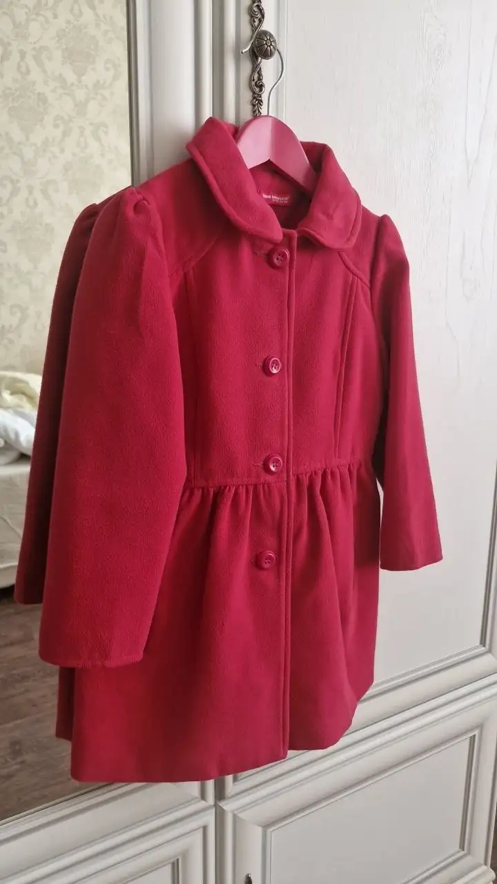 Детское пальто ярко-розового цвета (фуксия) 116-122 см - Детская одежда (Одежда) в Химки