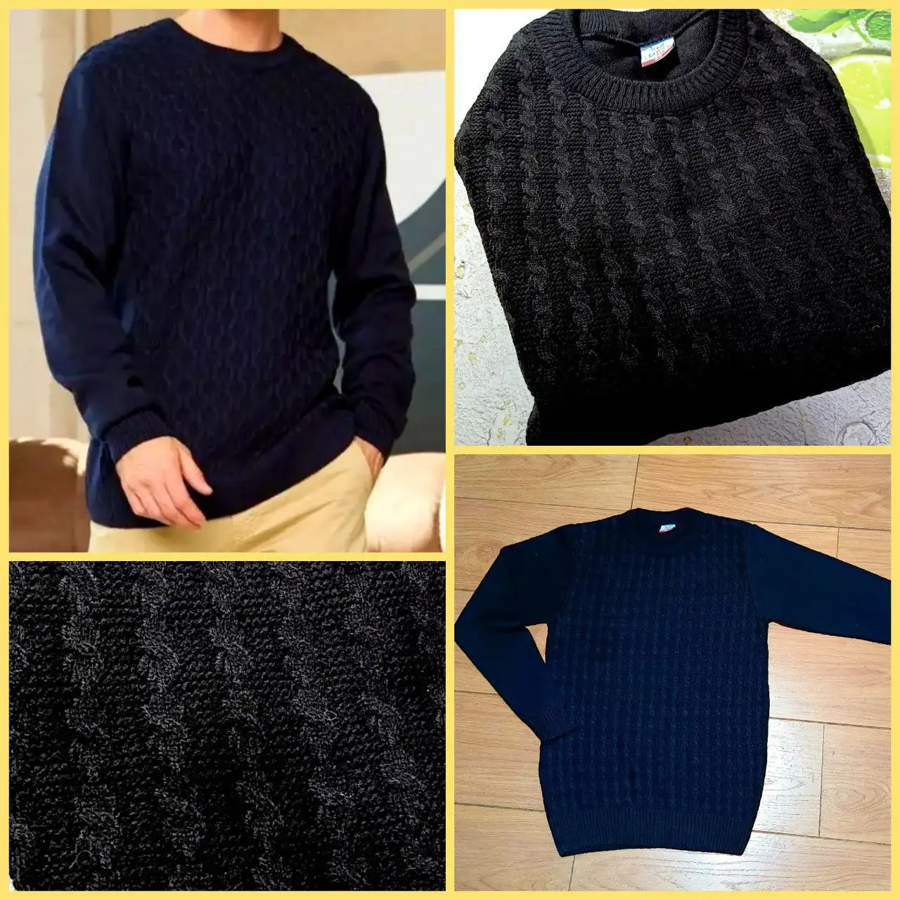 Новый вязаный свитер мужской, размер 42, черный - Мужская одежда (Одежда) в Химки