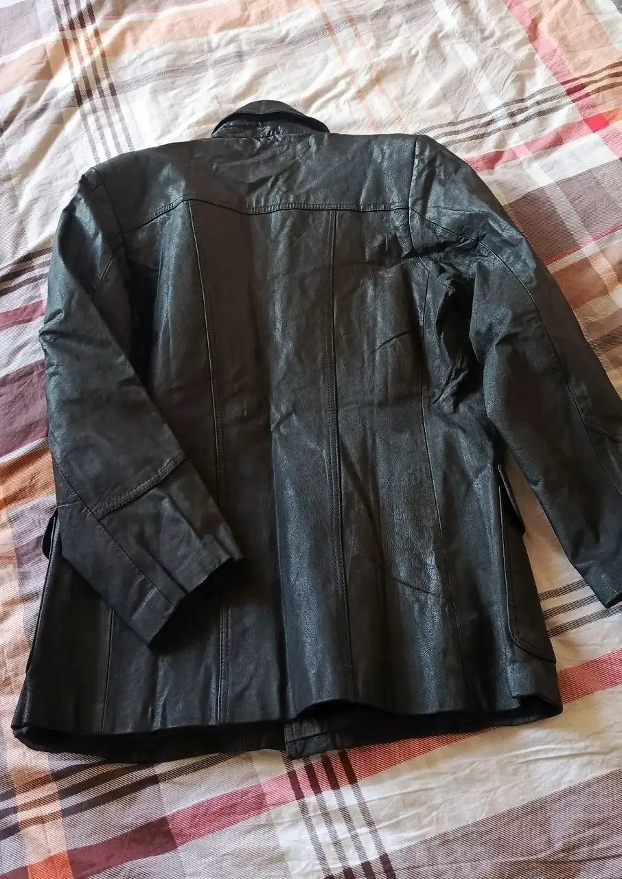 Мужская куртка-пиджак в стиле милитари из натуральной кожи - Верхняя одежда (Одежда) в Химки
