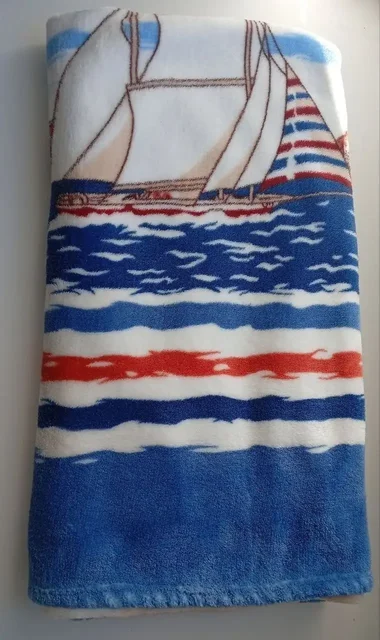 Детский плед с парусниками для кроватки, коляски, на прогулку 110*100 - Текстиль для детей в Химки