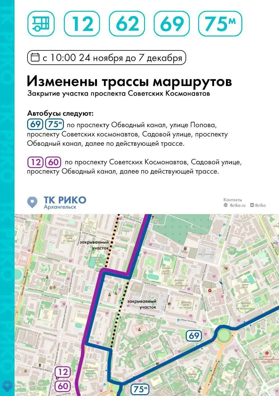 Схемы движения маршрутов при перекрытии перекрестка