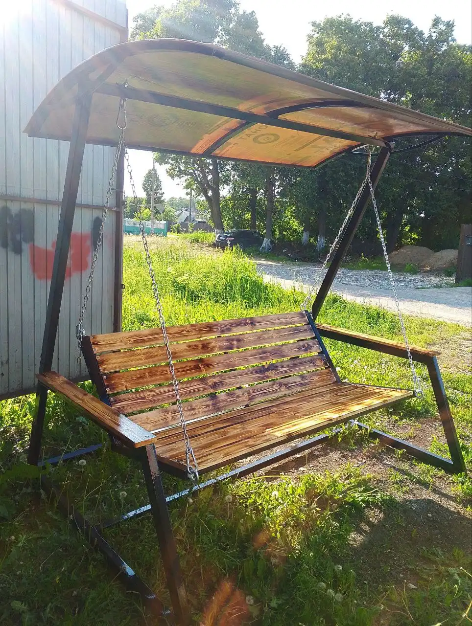 Качели садовые в стиле лофт