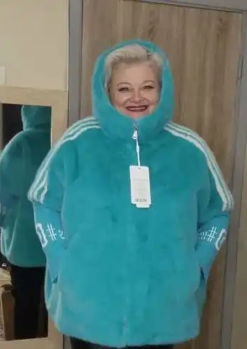 Шубка эко-норка спортивного стиля пончо - Верхняя одежда (Одежда) в Казань