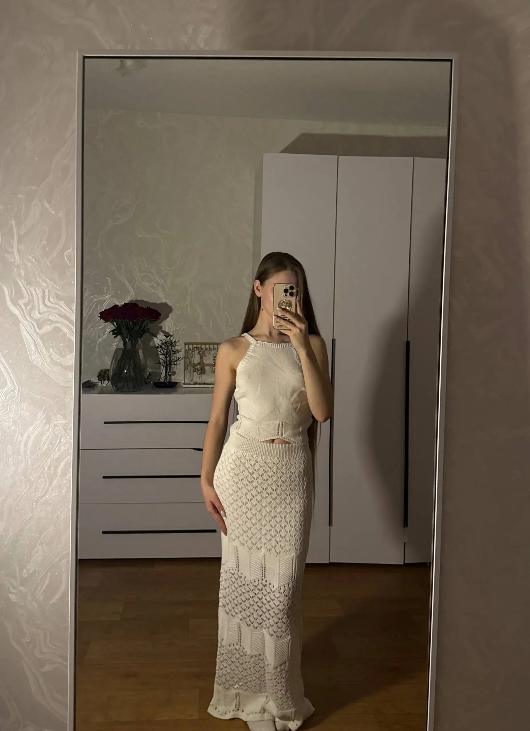 Новый вязаный костюм белого цвета размер S - Женская одежда (Одежда) в Казань