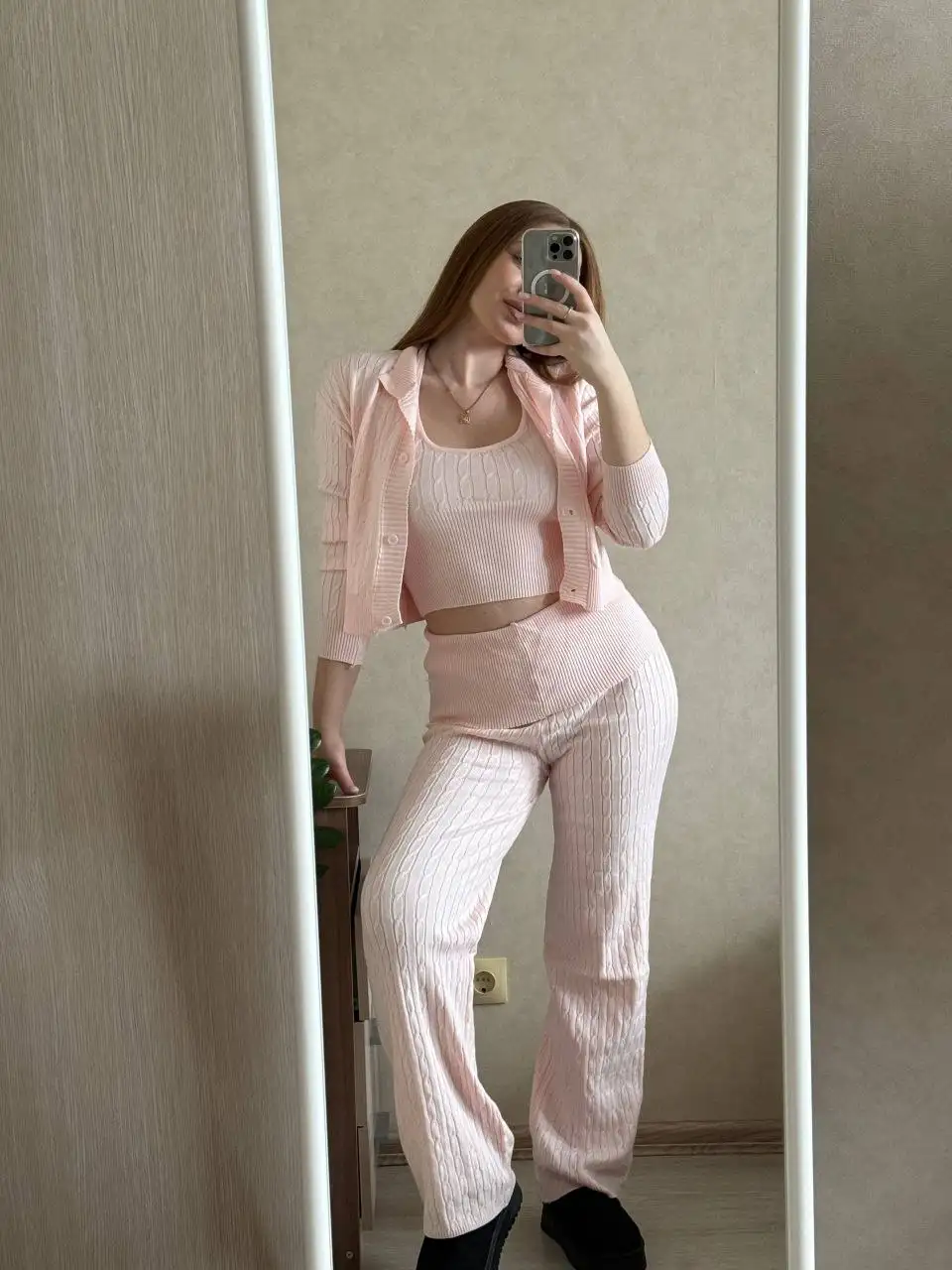 Комплект одежды розовый и бежевый - Одежда в Казань