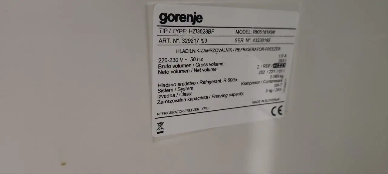 Холодильник Gorenje RKI5181KW встраиваемый - Барахолка в Казань
