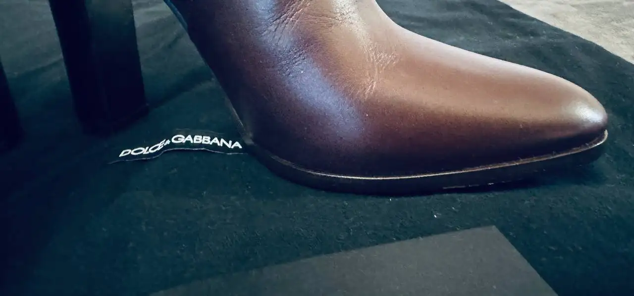 Кожаные сапоги Dolce & Gabbana, коричневые, размер 40 - Обувь (Одежда) в Казань