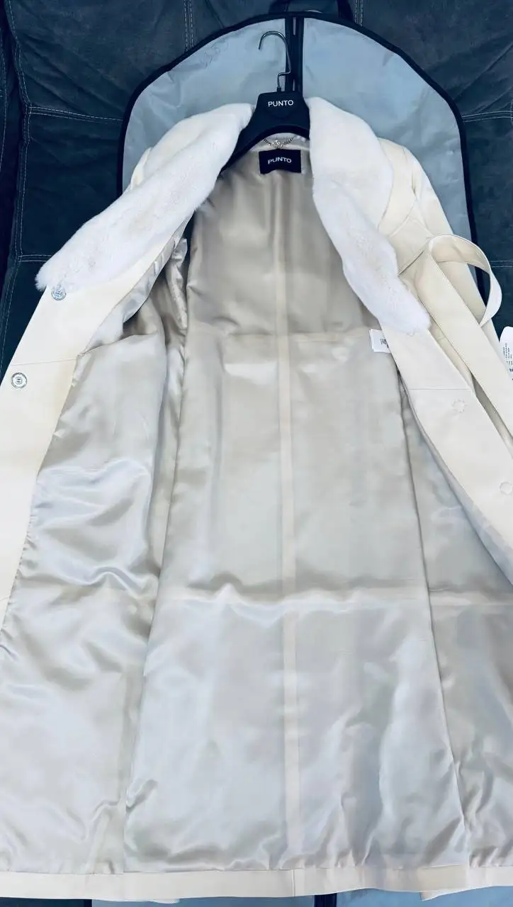 Кожаное пальто Punto с мехом кролика Рекс - Верхняя одежда (Одежда) в Казань