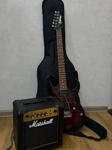 Продам электрогитару Ibanez GRX70QA-TRB с комбоусилителем Marshall - частное объявление в Казань