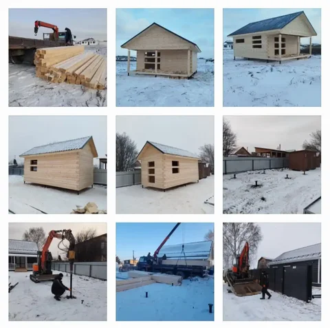 Строительство домов, бань, пристроек, гаражей и террас из бруса - Доставка в Тюмень