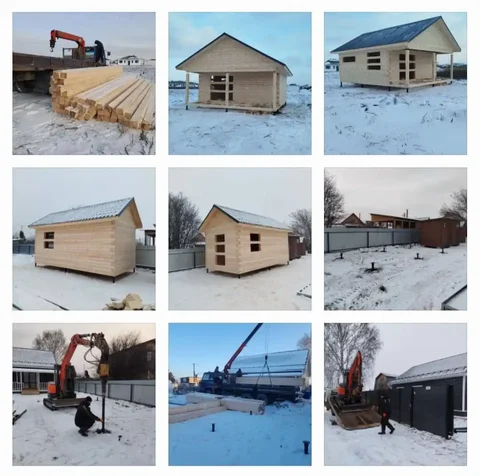 Строительство домов, бань, пристроек, гаражей и террас из бруса - Доставка в Тюмень