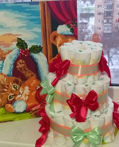 Торт из памперсов на выписку или День рождения - частное объявление в Волноваха
