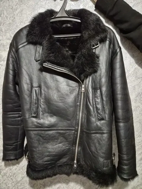 Дубленка авиатор из натуральной кожи и меха Тасканы - Одежда в Самара