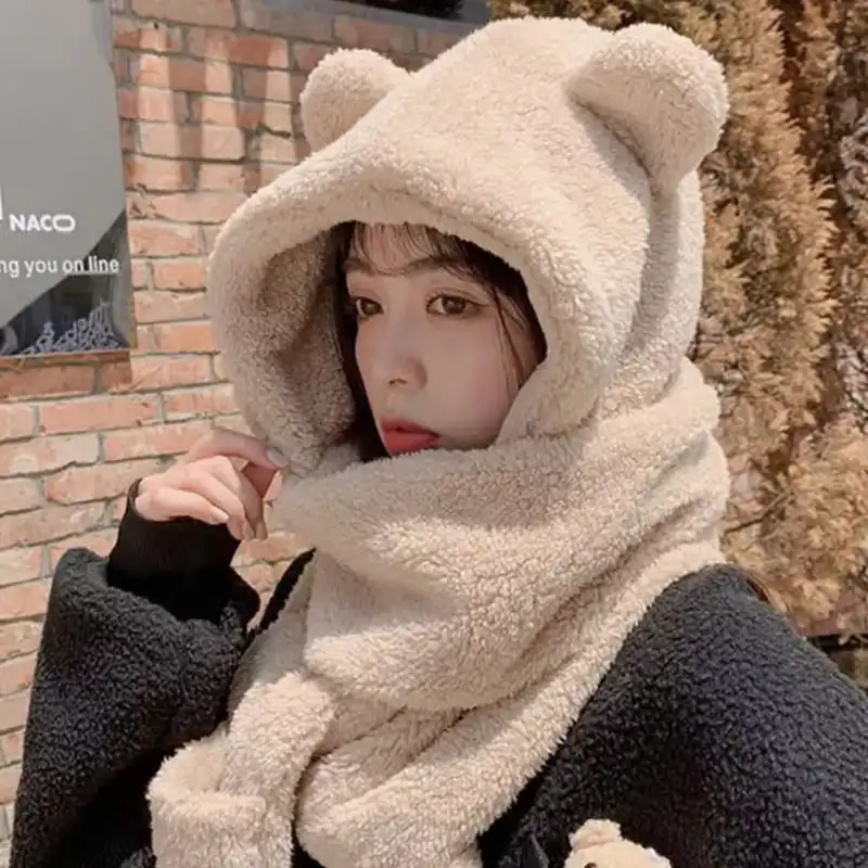 Плюшевая шапка шарф с варежками - Барахолка в Самара