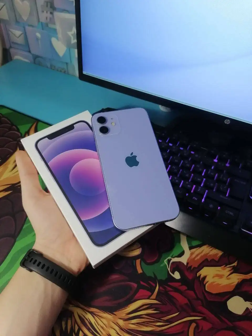 iPhone 12 128GB фиолетовый полный комплект - Смартфоны (Электроника) в Самара