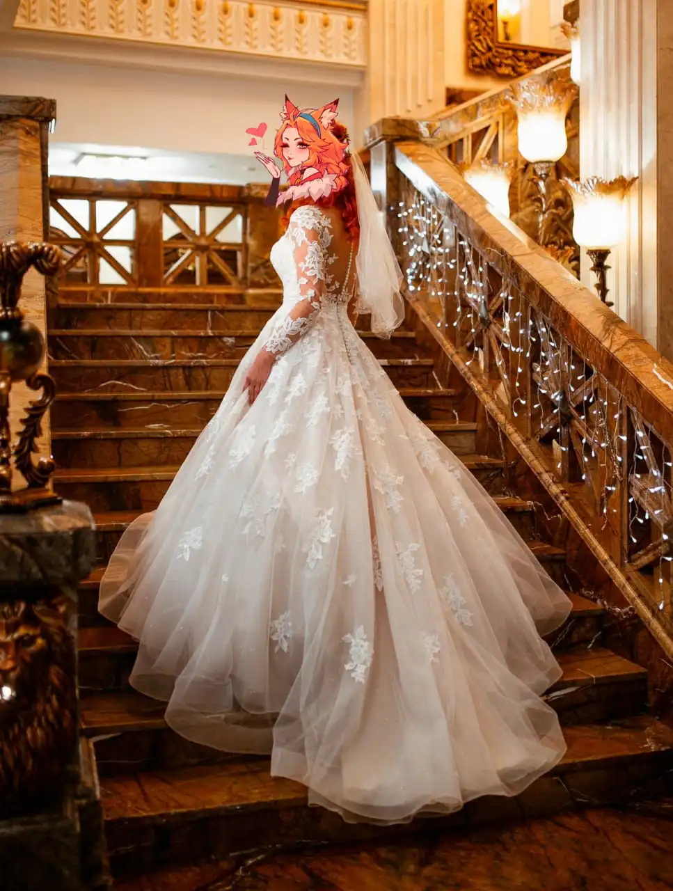 Свадебное платье Lussano Bridal жемчужно-розового цвета, размер 38