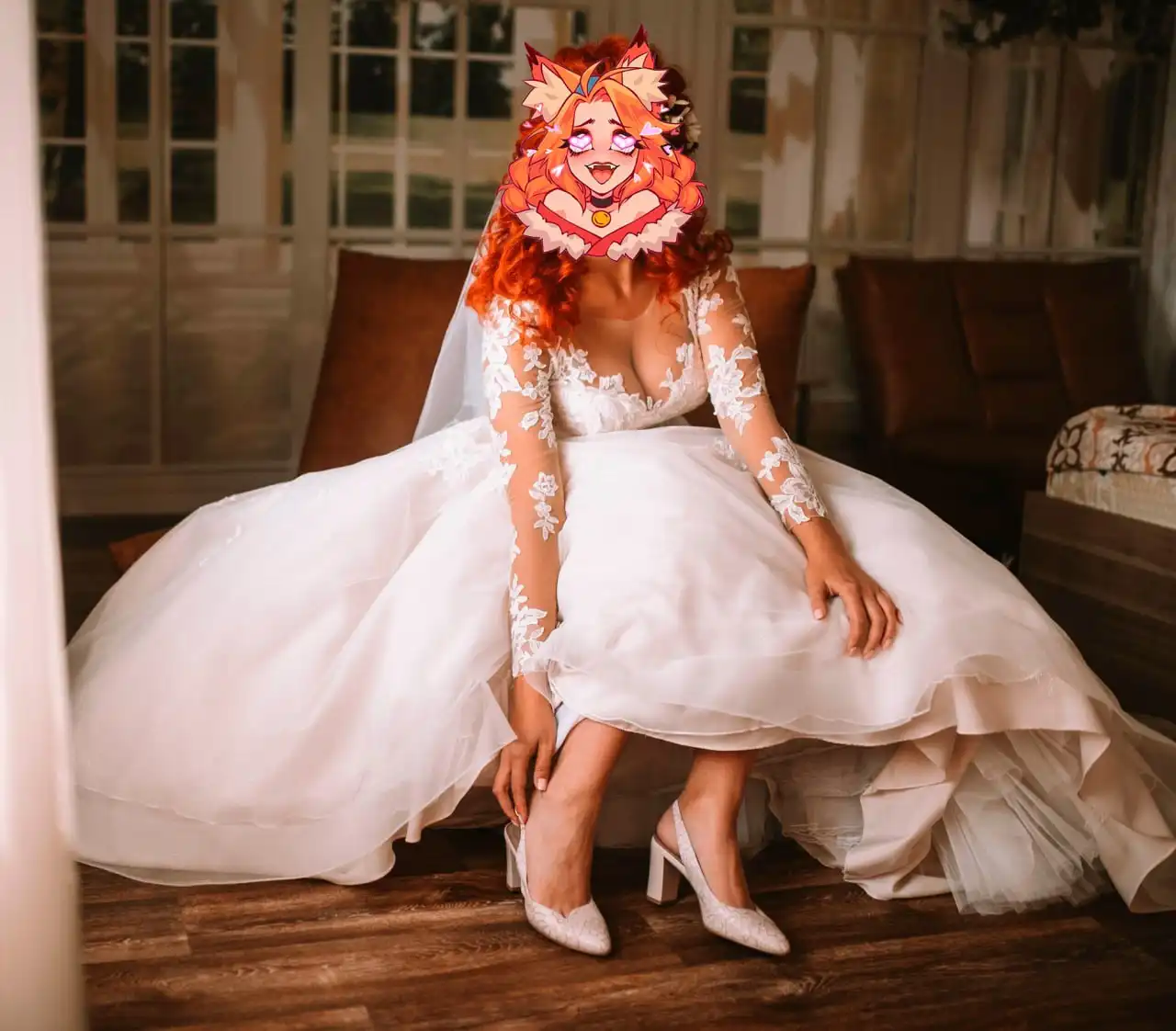 Свадебное платье Lussano Bridal жемчужно-розового цвета, размер 38