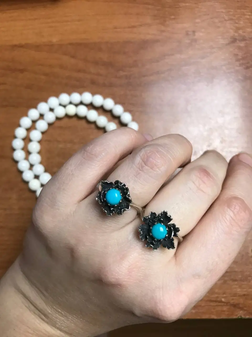 Два кольца с натуральной бирюзой (Израиль) - Ювелирные изделия (Барахолка) в Магнитогорск