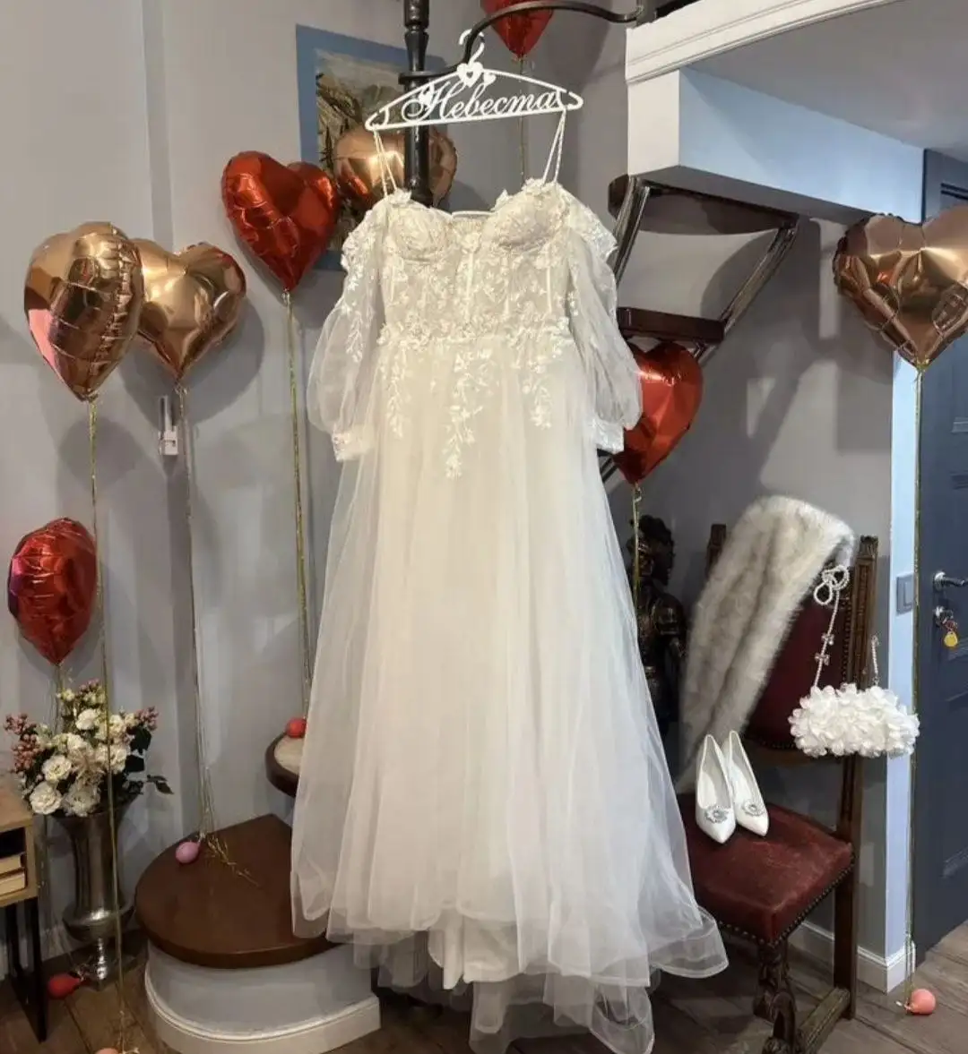 Свадебное платье с рукавами, размер 46-52 - Свадебные платья (Одежда) в Челябинск