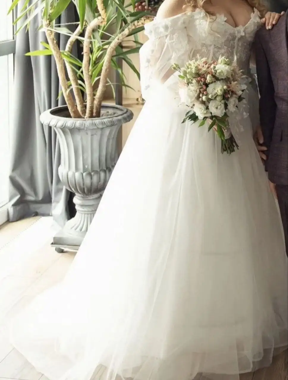 Свадебное платье с рукавами, размер 46-52 - Свадебные платья (Одежда) в Челябинск