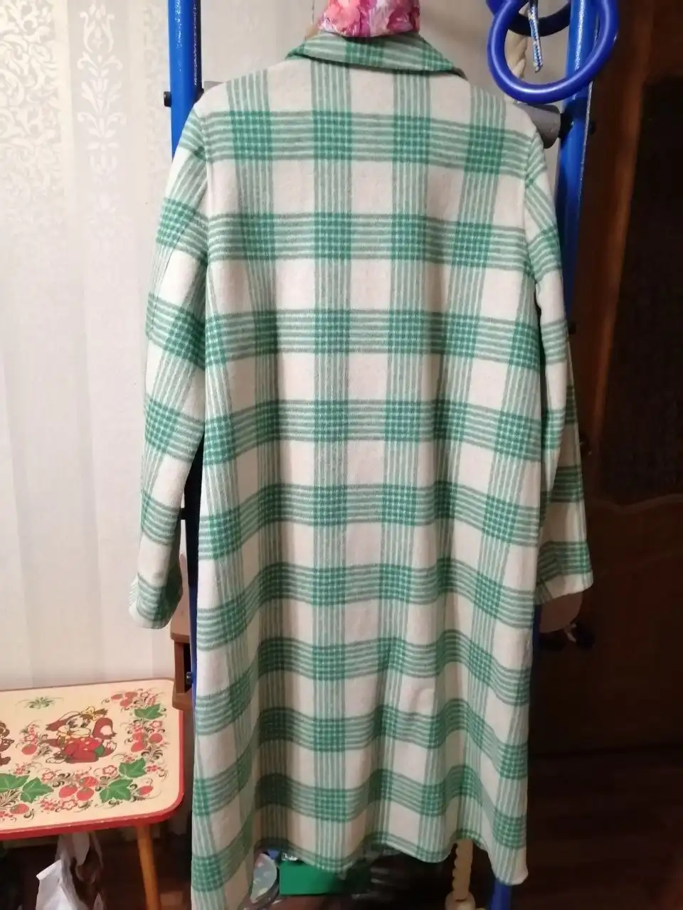 Стильное пальто из советского одеяла, шерсть 75%, размер М 46-48