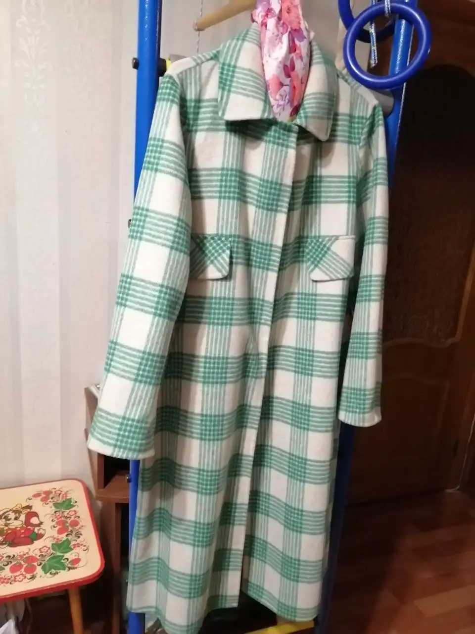 Стильное пальто из советского одеяла, шерсть 75%, размер М 46-48