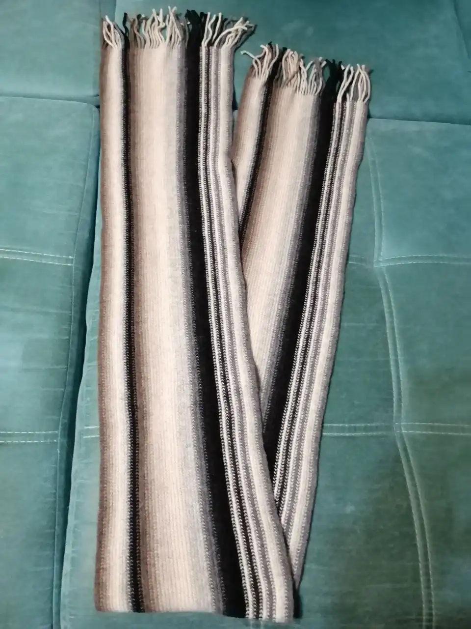 Шарф с кистями мужской шерсть 90%