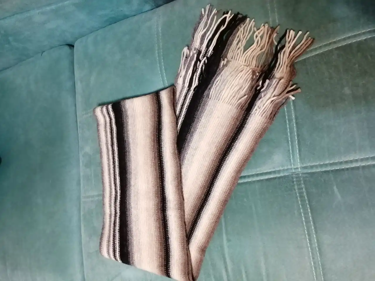 Шарф с кистями мужской шерсть 90%