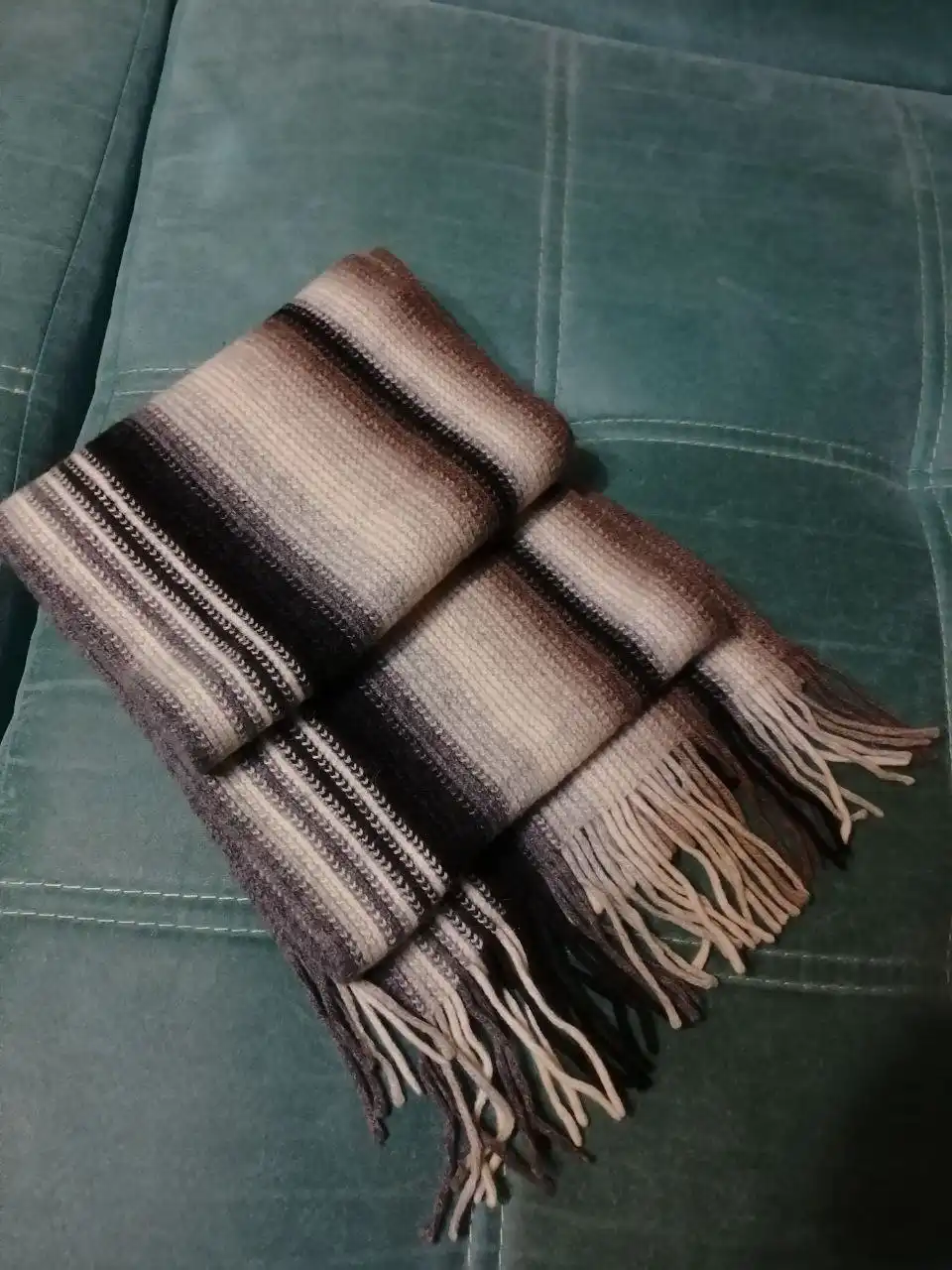 Шарф с кистями мужской шерсть 90%