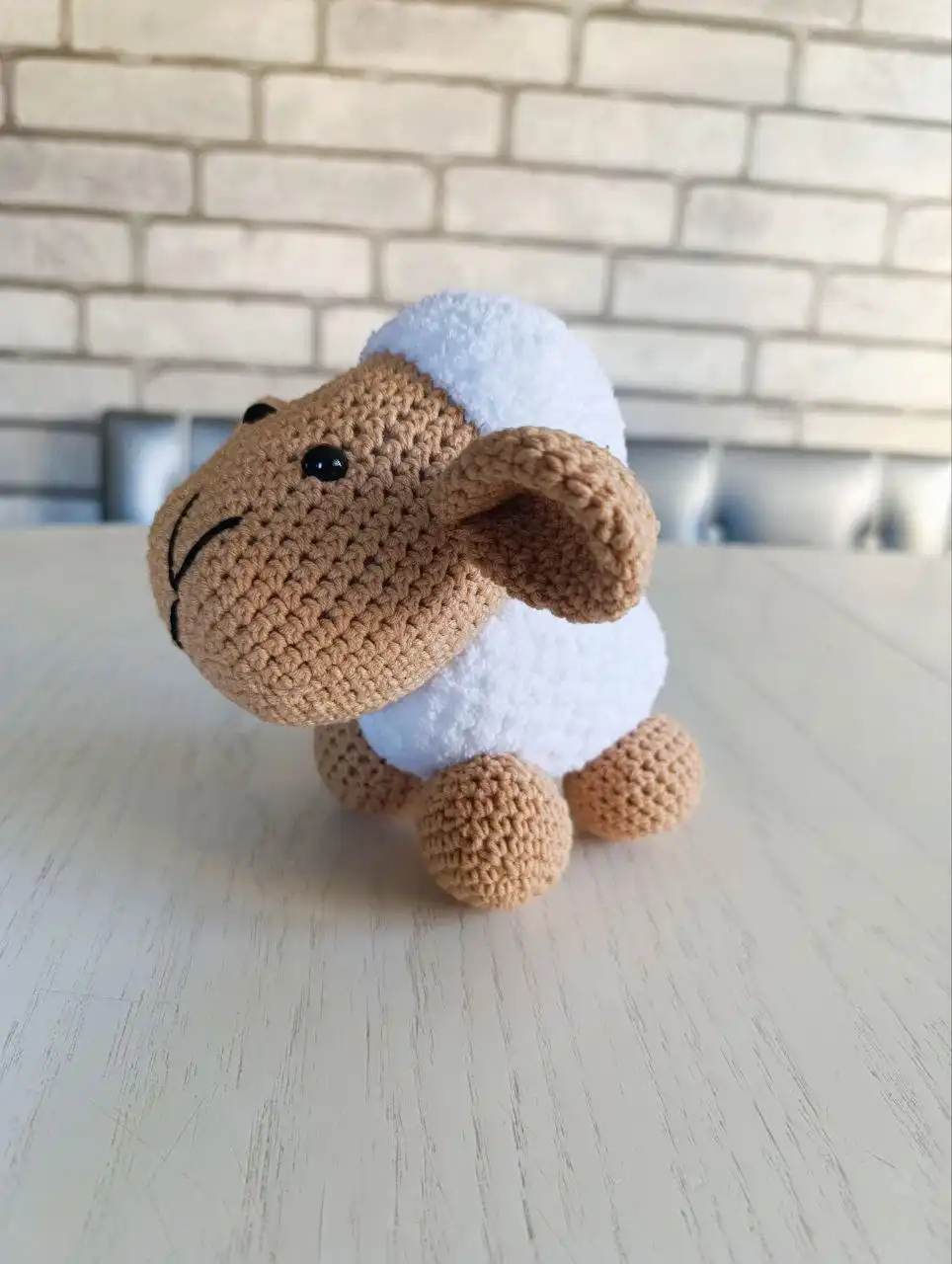 Овечка 15см из гипоаллергенной пряжи