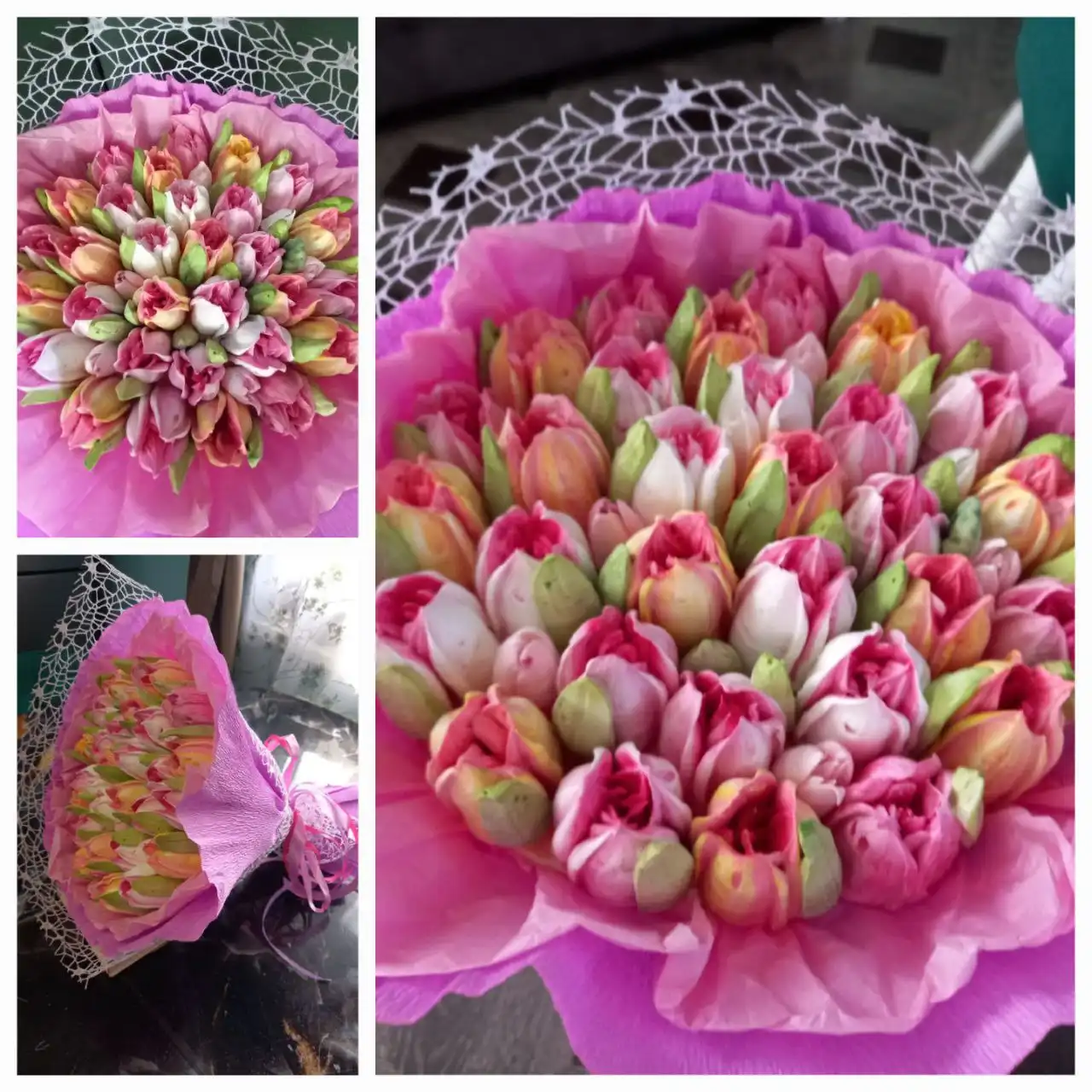 Сладкие букеты из зефира ручной работы