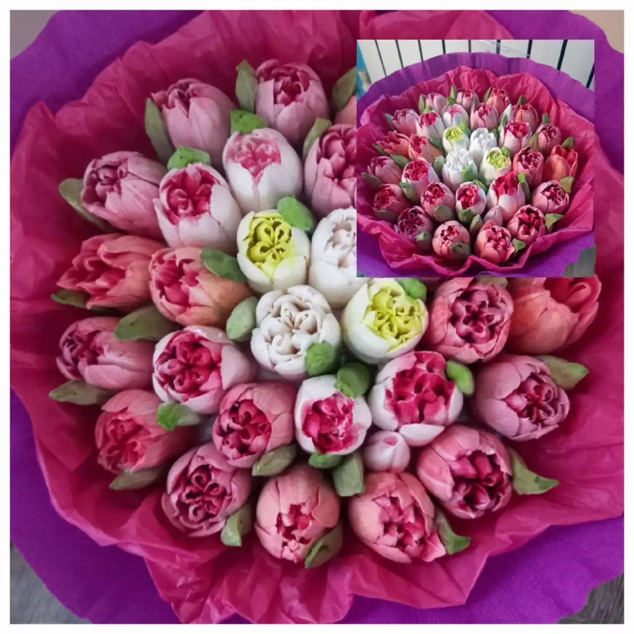 Сладкие букеты из зефира ручной работы