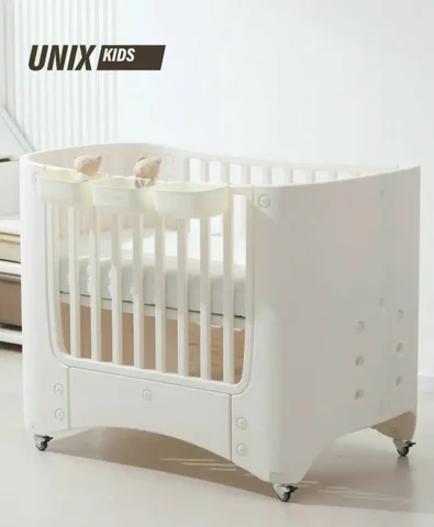 Кроватка для новорожденных UNIX Kids Премиум с матрасом - Постельное белье в Улан-Удэ