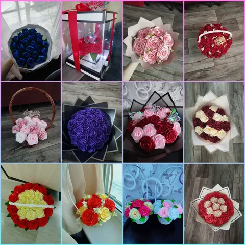 Букет из атласных лент - Резьба по дереву/Рукоделие в Улан-Удэ