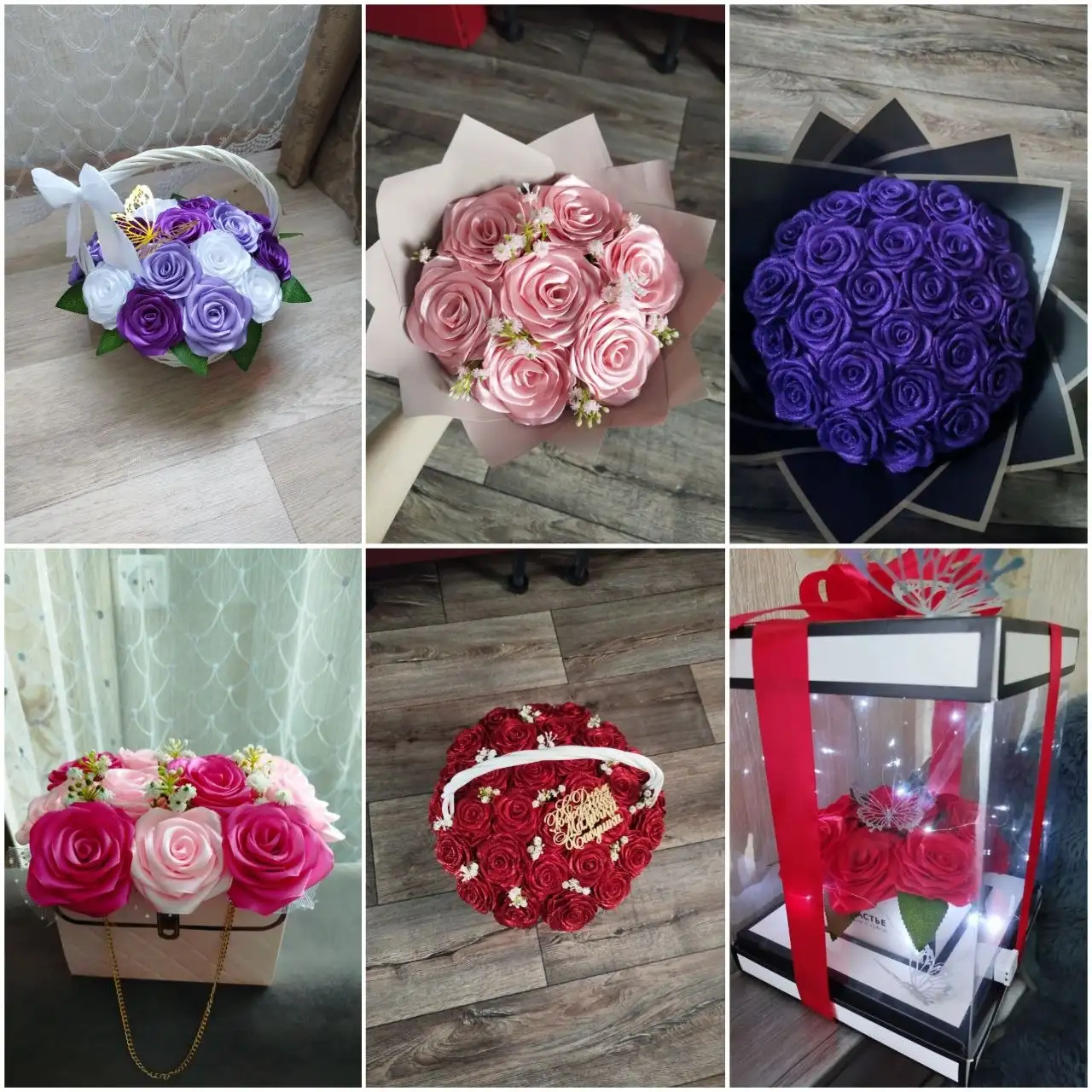 Букетики из атласных лент на заказ - Рукоделие (Услуги) в Улан-Удэ