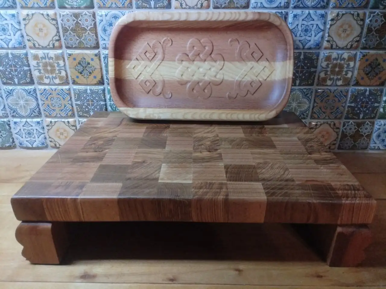 Резная разделочная доска с блюдом из ценных пород дерева - Кухонная утварь (Для дома и дачи) в Улан-Удэ