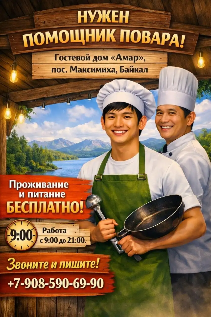 Срочно требуется помощник повара - Вакансии (Работа) в Максимиха