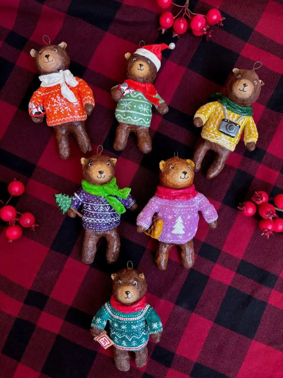 Игрушки из ваты для ёлочки