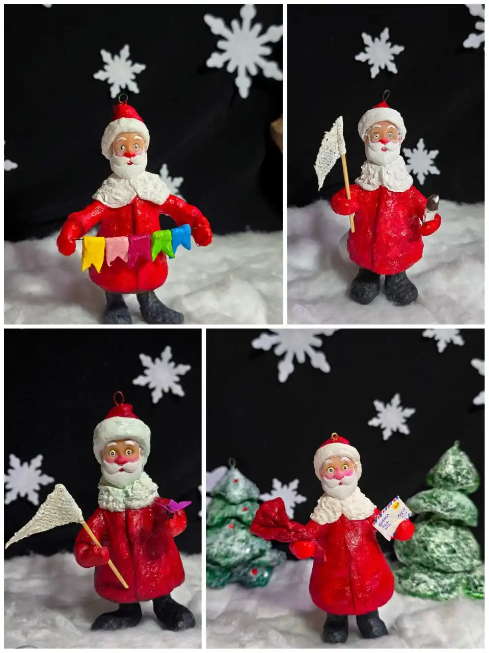 Игрушки из ваты для ёлочки