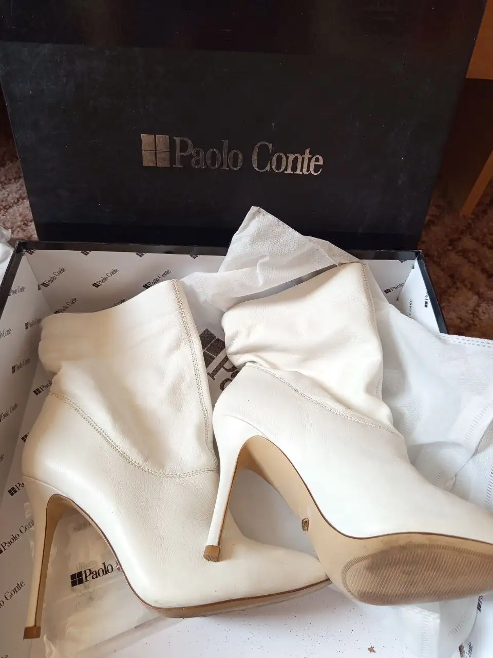 Женские ботильоны Paolo Conte белые кожаные размер 37 - Обувь (Одежда) в Уфа