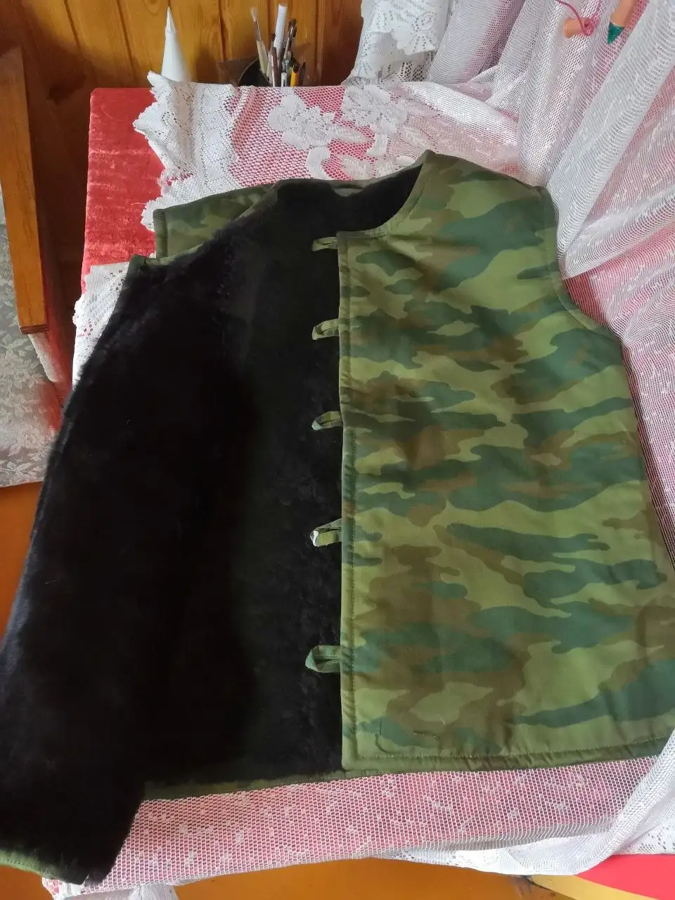 Армейская жилетка с натуральным мехом - Верхняя одежда (Одежда) в Уфа