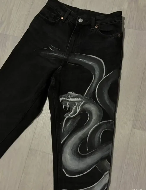 Джинсы с рисунком ручной работы - Джинсы в Уфа