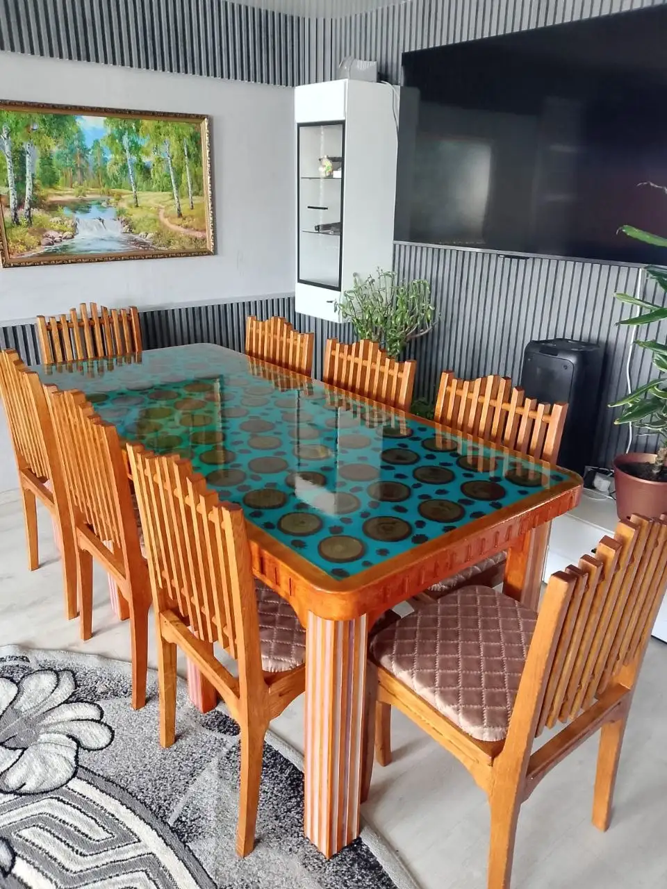 Уникальный дубовый стол со стульями - Мебель (Для дома и дачи) в Уфа