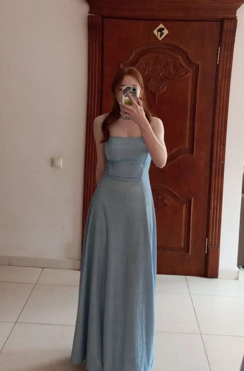 Голубое платье с блестками 42-44 размер - Платья (Одежда) в Уфа