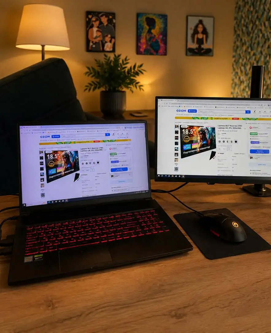 Монитор для ноутбука 18,5" IPS Full HD 100 Гц - Мониторы (Электроника) в Уфа