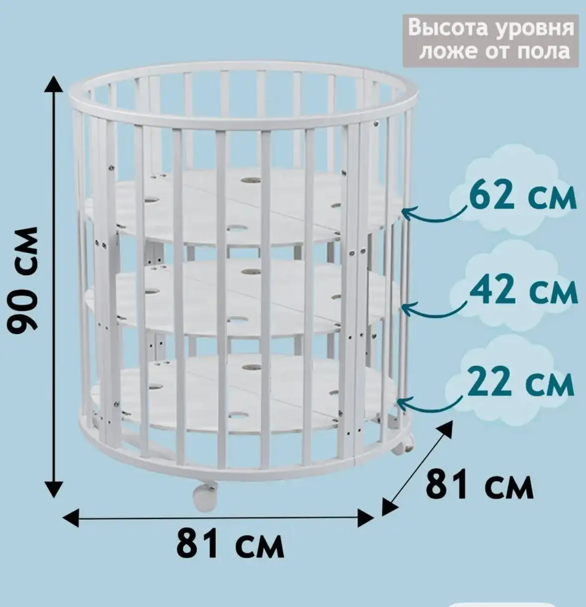 Кроватка 9 в 1 с полным комплектом - Детские кроватки (Товары для детей) в Уфа