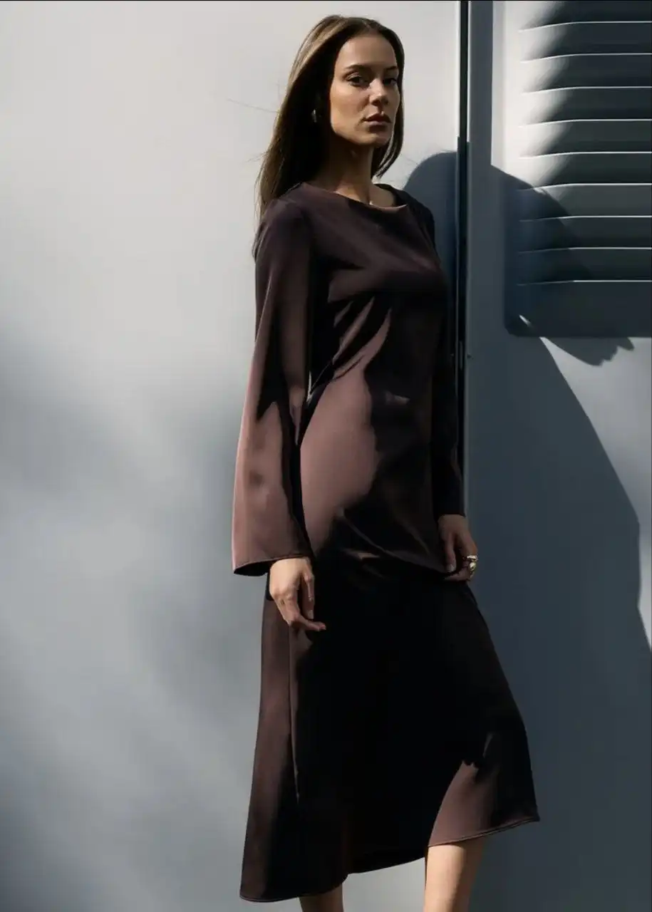 Платье шококоладного цвета размер 48